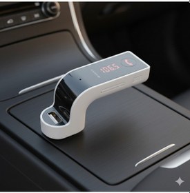 Resim Carg7 Bluetooth Araç Fm Transmitter Usb Girişli Beyaz Android İos Cihazlar Uyumlu Diğer 