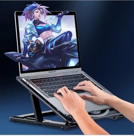 Resim Ally Ayarlanabilir Taban Çift Fanlı Tablet Ve Laptop Soğutucu Stand- 5775 