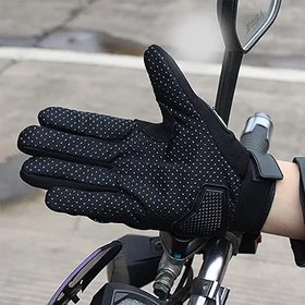 Resim Yctze Sert Mafsallı Motosiklet Eldivenleri Kaymayı Önleyici Tam Parmak Motosiklet Powersports Yarış Eldivenleri Açık Hava Sporları Için Havalandırma Delikli Elastik Bilek Bağlantı (XL) 