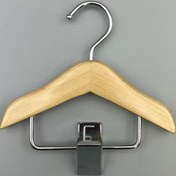 Resim 5 adet Mini Ahşap Askı Seti - Paslanmaz Çelik Klipsli Pet Giyim ve Aksesuar Askısı, Parlatılmış Bitiş, Alan Tasarrufu Sağlayan Tasarım, Küçük Eşyalar İçin Mükemmel 