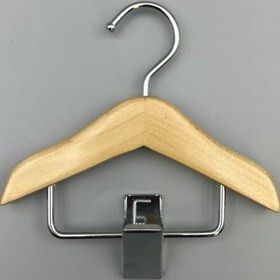 Resim 5 adet Mini Ahşap Askı Seti - Paslanmaz Çelik Klipsli Pet Giyim ve Aksesuar Askısı, Parlatılmış Bitiş, Alan Tasarrufu Sağlayan Tasarım, Küçük Eşyalar İçin Mükemmel 