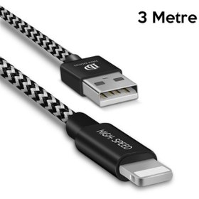 Resim Dux Ducis K-One Cable İphone Uyumlu Usb Şarj Kablosu 3 Metre (143735538)-Siyah 