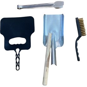 Resim Mobilreyon Mangal Set 4'lü Barbekü Maşası,yelpaze,tel Fırça,kürek 