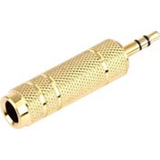 Resim 6,3mm dişi to 3,5mm stereo erkek çevirici metal gold jak 6,3mm dişi to 3,5mm stereo erkek çevirici metal gold jak