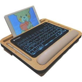 Resim Axolotl Supply Kids Telefon ve Tablet Bölmeli Minderli Laptop Sehpası 13" Inch 