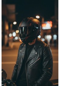 Resim Gıvı 50.x Arachno Mat / 1 Renkli 1 Şeffaf Vizörlü Motosiklet Kask Siyah Vizör + Şeffaf 