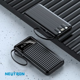 Resim Neutron 10.000 Mah Kablolu Dijital Göstergeli El Feneri Özellikli Powerbank - Siyah - NTL-PB-13N4 