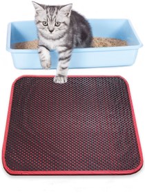 Resim Chilai Home Pvc Kedi Kumu Paspası Kırmızı 40x60 Cm Kedi Tuvalet Önü Paspası Kedi Kumu Elekli Tuvalet Önü Tkk 