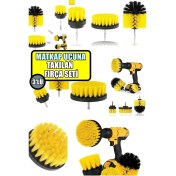 Resim Mena Rise Zorlu Kirler Için Güçlü Çözüm Matkap Ucuna Takılan 3&apos;lü Fırça Temizlik Seti Ile Profesyonel Sonuçlar 