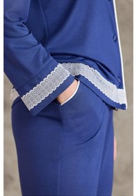 Resim Pierre Cardin 2200 Kadın Uzun Kollu Gömlek Pijama Takımı-lacivert Lacivert 