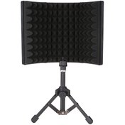 Resim Ximistore9 Mikrofon Gürültü Engelleyici: Üç Bölmeli Katlanabilir Ses Emici Paneli + Ayaklı Tutucu - Kayıt Stüdyosu İçin Optimal Ses Kalitesi 10.1" 