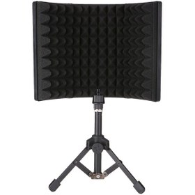 Resim Ximistore9 Mikrofon Gürültü Engelleyici: Üç Bölmeli Katlanabilir Ses Emici Paneli + Ayaklı Tutucu - Kayıt Stüdyosu İçin Optimal Ses Kalitesi 10.1" 