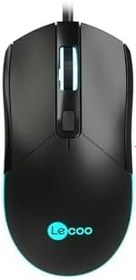 Resim Lecoo MS120 USB Kablolu 2400DPI 4 Tuşlu RGB LED Aydınlatmalı Optik Gaming Optik Mouse Siyah 