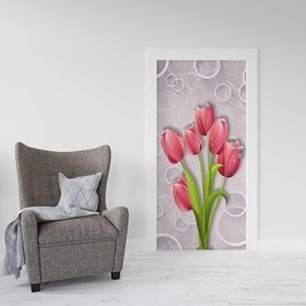 Resim Kapı Giydirme Kapı Sticker Folyosu Kırmızı Gül 