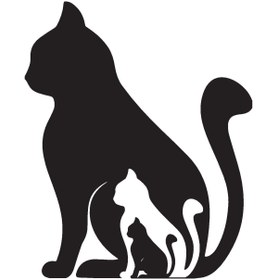 Resim Kıvırcıkyoga Kedi Ailesi (Oto-Motor-Laptop-Duvar-Dekor) 20 x 24 Cm 