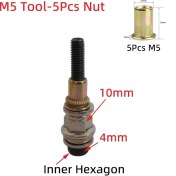 Resim Mingjin Shop 1 M5 Aracı-5 Adet Somun Stili Alarui AN001 Manuel Perçin Somunu Aracı El Kurulum Rivnut Güçlendirme Elektrikli Matkap Darbeli Sürücü Perçinleme Nutserts (Yurt Dışından) 