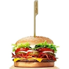 Resim Yassı Afiyet Olsun Çöp Şiş 25 Cm 50 Adet 