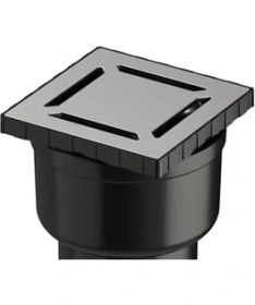 Resim V-Flow Kare 5608276 Duş Kanalı, Alttan Çıkışlı, 10X10 Cm, Dk 100 Kapak, Mat Krom 