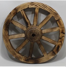 Resim Otantik Ahşap At Arabası Tekeri 50 Cm.(Ahşap Yakma) Diğer 