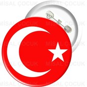 Resim Misal Çocuk Rozet 16 - Türk Bayrağı (5 ADET) 