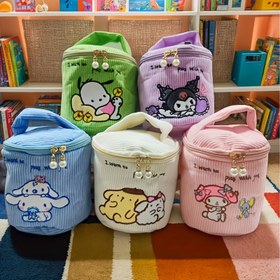 Resim For My Melody & Arkadaşlarım için Kadife Kumaş Çantalar - Sevimli, Taşınabilir Makyaj ve Düzenleyici Çantalar Telefon, Kulaklık ve Anahtar Yuvaları ile, Seyahat ve Günlük Kullanım için Mükemmel, Seyahat Düzenleyici | Oyuncu Tasarım | Kadife Dokulu 
