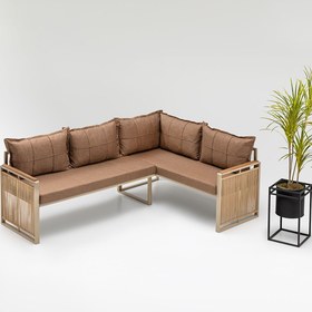 Resim Wood House MİNA KÖŞE TAKIMI KAHVE-KAHVE (BALKON-BAHÇE-MUTFAK) 