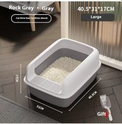 Resim Kedi Malzemeleri Kedi Kumu Tavası Kedi Kumu Kutusu Yarı Kapalı Kum Tavası Gp596q 