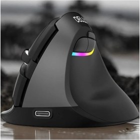 Resim Delux Teknofaji Ergonomik Kablosuz Dikey Fare Delux Mini Şarj Edilebilir Sessiz Tıklamalı Küçük El Kullanıcıları Için 