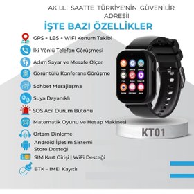 Resim wonlex Akıllı Çocuk Saati Sim Kartlı 4G Görüntülü Arama Su Geçirmez GPS Tam Konumlu Wifi KT01 