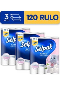 Resim Selpak® Extra Pamuk Katkılı ve Pudra Kokulu Tuvalet Kağıdı 3 x 40 Rulo 