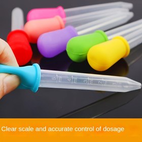 Resim 10 adet 0.17 ons silikon pipet seti okul deney malzemeleri damlalık evcil hayvan besleme sıvısı göz ve kulak için ölçekli damlalık 