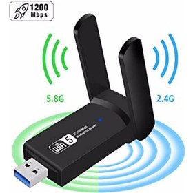 Resim Vothoon Dual Band USB 3.0 Adaptör Kablosuz Wi-Fi Alıcı Ac1200 Mbp 