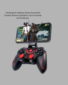 Resim Flzdgnkr Bluetooth Gamepad Kablosuz Oyun Kumandası Tek Cihaz Destekli 