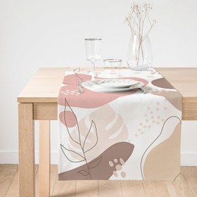 Resim Beyaz Zemin Üzerinde Pastel Renkli Yaprak Desenli Dijital Baskılı Özel Tasarım Süet Runner 