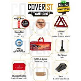 Resim Trafik Seti Ve İlk Yardım Seti - 4 Yıllık 1 Kg Yangın Tüpü - Bronze 