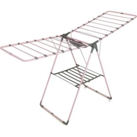 Resim Kalın Borulu Mandal Sepetli Çamaşır Kurutmalığı, Pembe, Dayanıklı ve Şık Tasarım 