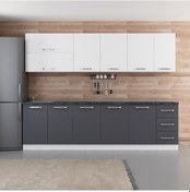 Resim Minar 280 Cm Mutfak Dolabı Beyaz Antrasit 280-A1 Beyaz 