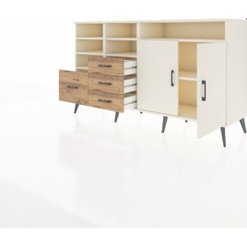 Resim Hyperion Konsol 7 Raflı 4 Çekmeceli 2 Kapaklı 176x44x99 Aytaşı-ay Aytaşı-aytaşı/çam 