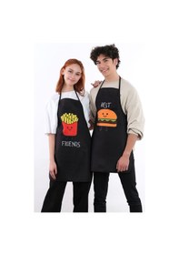 Resim Beautiful İkili Paket Sıvı Geçirmez Su Geçirmez Mutfak Önlüğü Hamburger Siyah 