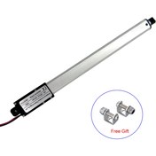 Resim DC 12V Küçük Lineer Aktüatör Stroke 150mm 5.9in Maksimum Kuvvet 14.97KG Elektrik Motoru Dolaplar Pencere Açacağı Robotik İçin Ücretsiz Braket ile 