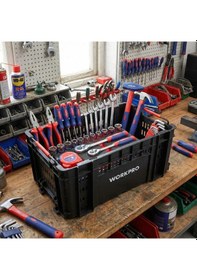 Resim Workpro Wp283028 46lt 55,7x32,2x25cm Üstü Açık Profesyonel Takım Çantası 