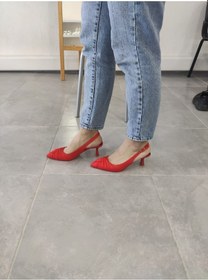 Resim Tarzbu Lks İnce Topuklu Sivri Burun Kırmızı Abiye Ayakkabı 