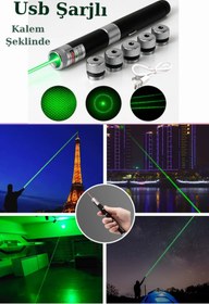 Resim Janva Usb Şarjlı Voltran Yeşil Lazer Kalem Başlıklı Yeşil Lazer Pointer Turbo Işın Yeşil Laser Pointer 