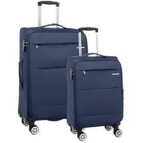 Resim Louisiana Polo 2'li Valiz Seti Orta Ve Kabin Boy Lüx Kumaş Valiz Lacivert 2082 Lacivert 