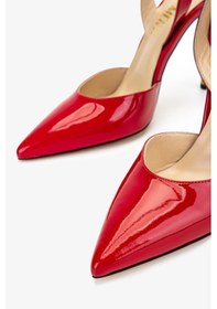 Resim Valmenti Kadın Hakiki Deri Kırmızı Rugan Topuklu Ayakkabı 1027 251 Bn Ayk Y25 Kırmızı Rgn Kırmızı Rugan 