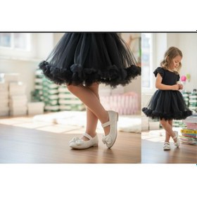 Resim Gala Önü Fiyonklu Kadife Çocuk Babet Krem 