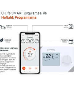 Resim General Life Nora HT260S Rf Smart Kablosuz Wi-Fi Akıllı Oda Termostatı 