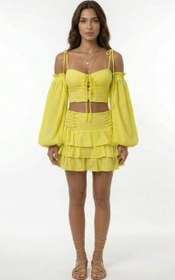 Resim Yolk Crop & Mini Skirt - 40 / Yeşil 