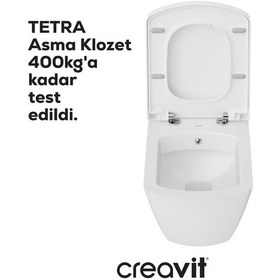Resim Creavit Tetra Duroplast Yavaş Kapanan Klozet Kapaklı Beyaz Set 