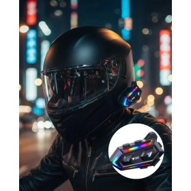 Resim Ipx6 Su Geçirmez Intercom 1000M Bağlantı 1000MAH Batarya Rgb Işıklı 